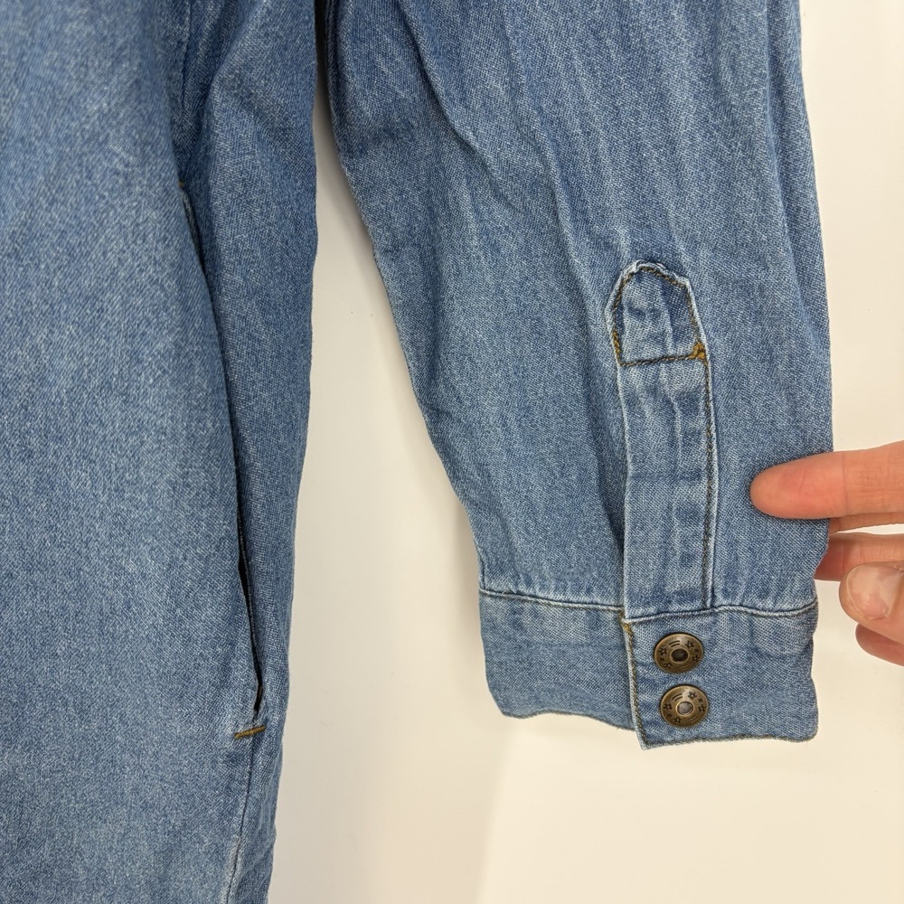 Western Boho Women's Shirt Dress‎ XL Farmhouse Chic Denim Maxi Midi Blue Western - Picture 15 of 15